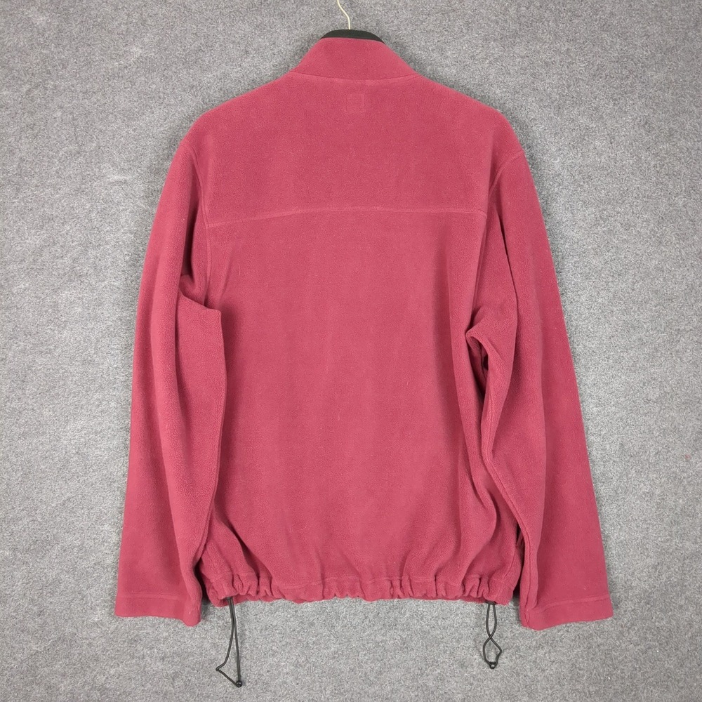 GAP Mens Fleece Pullover‎ 1/4 Zip Mock Neck Maroon Burgundy Size L Embroidered - Picture 7 of 11